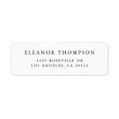 Zwart Minimalist Serif Typografie Gepersonaliseerd Etiket (Voorkant)