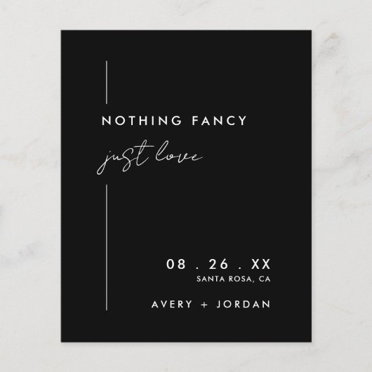 Zwart Minimalist We Eloped Wedding Elopement (Voorkant)