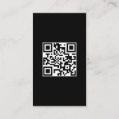 Zwart Minimalist Yellow Line Auto Donker QR-code Visitekaartje (Achterkant)