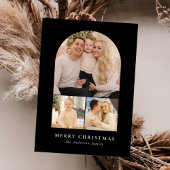 Zwart minimalistisch Arch 3 Foto Feestdagenkaart