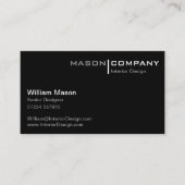 Zwart minimalistisch bedrijfsVisitekaartje Visitekaartje (Voorkant)