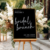 Zwart Minimalistisch Bruids Brunch Welkomstbord Po Poster