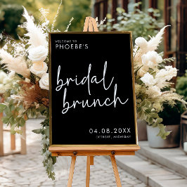 Zwart Minimalistisch Bruids Brunch Welkomstbord Po Poster