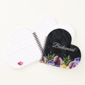 Zwart Minimalistisch bruidsmeisje bruiloft cadeau  Notitieboek (Binnen)