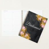 Zwart Minimalistisch bruidsmeisje bruiloft cadeau Planner (Display)