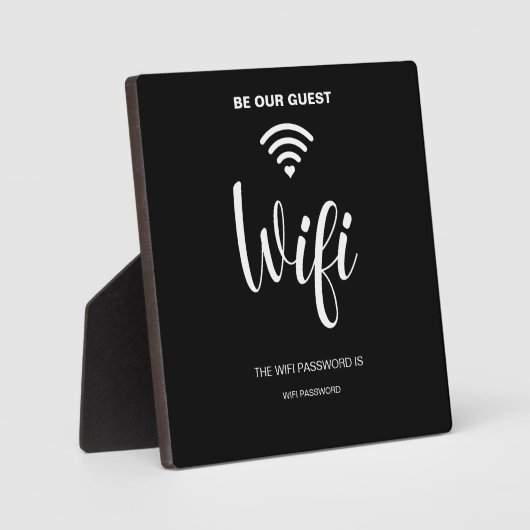 Zwart Minimalistisch eenvoudig wifi-wachtwoord Fotoplaat (Voorkant)