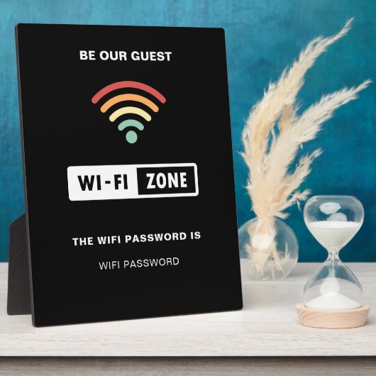 Zwart Minimalistisch eenvoudig wifi-wachtwoord Fotoplaat (Zijkant)