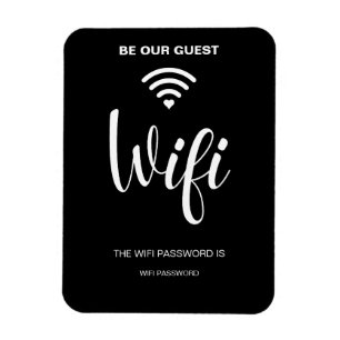 Zwart Minimalistisch eenvoudig wifi-wachtwoord Magneet