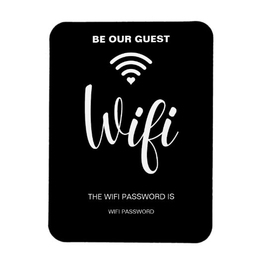 Zwart Minimalistisch eenvoudig wifi-wachtwoord Magneet (Verticaal)