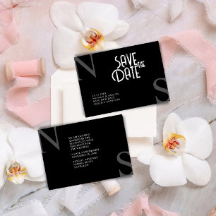 Zwart Minimalistisch & Elegant Bold Initialen Brui Save The Date