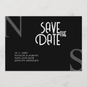 Zwart Minimalistisch & Elegant Bold Initialen Brui Save The Date (Voorkant)