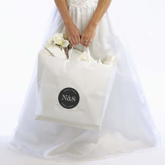 Zwart Minimalistisch Elegant Bold Initialen Bruilo Ronde Sticker