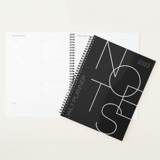 Zwart-minimalistisch esthetisch Typografisch Plann Planner (Display)