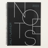 Zwart-minimalistisch esthetisch Typografisch Plann Planner (Voorkant)