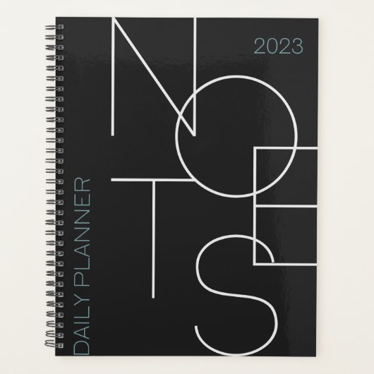 Zwart-minimalistisch esthetisch Typografisch Plann Planner (Voorkant)