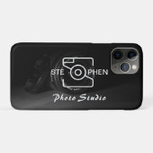 Zwart Minimalistisch Fotostudio Visitekaartje Case-Mate iPhone Case (Achterkant (horizontaal))