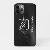 Zwart Minimalistisch Fotostudio Visitekaartje Case-Mate iPhone Case (Achterkant)