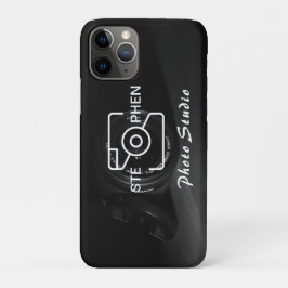 Zwart Minimalistisch Fotostudio Visitekaartje Case-Mate iPhone Case
