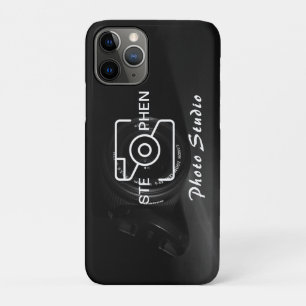 Zwart Minimalistisch Fotostudio Visitekaartje Case-Mate iPhone Case