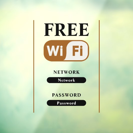 Zwart Minimalistisch Gratis WiFi Metaal Raamsticker (Vel 3)