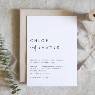 Zwart minimalistisch handgeschreven script Modern Kaart