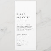 Zwart minimalistisch handgeschreven script Modern Programmakaart (Voorkant)