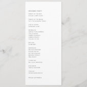 Zwart minimalistisch handgeschreven script Modern Programmakaart (Achterkant)