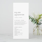 Zwart minimalistisch handgeschreven script Modern Programmakaart (Staand voorkant)