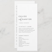 Zwart minimalistisch handgeschreven script Modern Programmakaart (Voorkant / Achterkant)