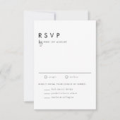 Zwart minimalistisch handgeschreven script Modern  RSVP Kaartje (Voorkant)