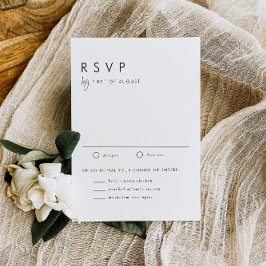 Zwart minimalistisch handgeschreven script Modern RSVP Kaartje