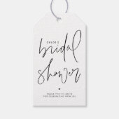 Zwart minimalistisch handgeschreven script Vrijgez Cadeaulabel (Voorkant)