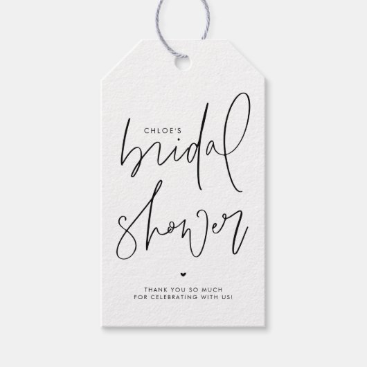 Zwart minimalistisch handgeschreven script Vrijgez Cadeaulabel (Voorkant)