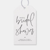 Zwart minimalistisch handgeschreven script Vrijgez Cadeaulabel (Achterkant)