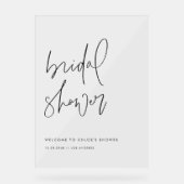 Zwart minimalistisch handgeschreven Vrijgezellenfe Acryl Bord (Voorkant)