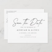 Zwart Minimalistisch Handschrift Script Sla de dat Briefkaart (Voorkant / Achterkant)