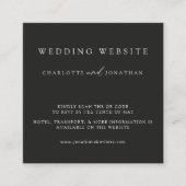 Zwart-minimalistisch huwelijk Website QR Code Encl Informatiekaartje (Voorkant)