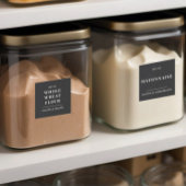 Zwart Minimalistisch Keuken Pantry Eten Opslag Lab Sticker