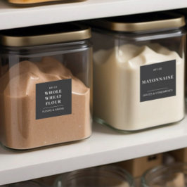 Zwart Minimalistisch Keuken Pantry Eten Opslag Lab Sticker