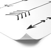 Zwart Minimalistisch Kunstprint met Pijlen Poster (Hoek)