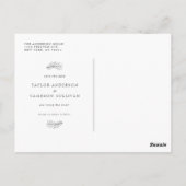 Zwart minimalistisch Lijst Foto opslaan Datum Briefkaart (Achterkant)