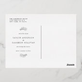 Zwart minimalistisch Lijst Foto slaat de datum gou Folie Uitnodiging Briefkaart (Achterkant)