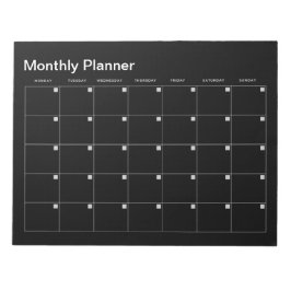 Zwart Minimalistisch Maandplanner Notitieblok