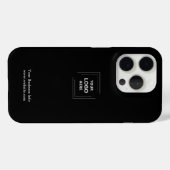 Zwart Minimalistisch Modern Aangepast Zakelijk Log Case-Mate iPhone Case (Achterkant (horizontaal))