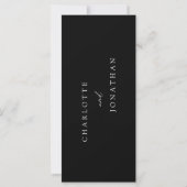 Zwart minimalistisch modern Elegant Wedding Menu (Achterkant)