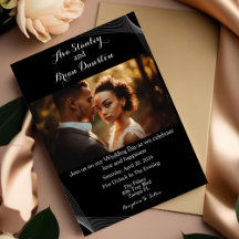 Zwart Minimalistisch Modern Fotobruiloft