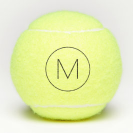 Zwart Minimalistisch Modern Lettertype Monogram Tennisballen