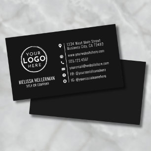 Zwart Minimalistisch Modern Maatwerk Logo Visitekaartje