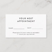 Zwart Minimalistisch Modern Professioneel Stijlvol Afsprakenkaartje (Voorkant)