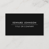 Zwart Minimalistisch Modern Professioneel Stijlvol Visitekaartje (Voorkant)